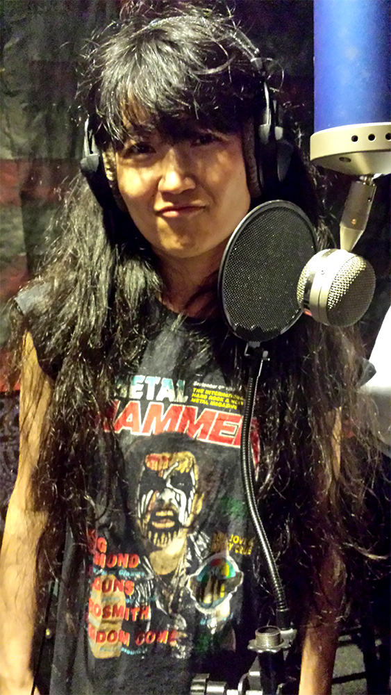 Miwa Recording Vocals Wearing Her Metal Hammer / King Diamond Shirt